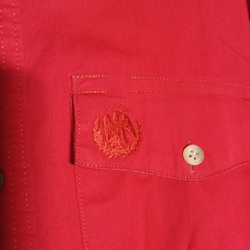 Rodeo Rider Red Black Colorblock Split Design L/S Embroidered Rodeo Star Cowboy - Picture 3 of 8